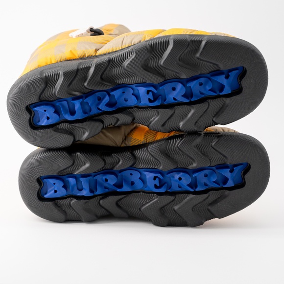 size 41eu 8us Burberry Pillow Boots Hunter Yellow Check Padded Drawstring - Picture 4 of 15